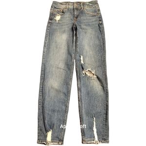 Divided distressed skinny stretch denim jeans, Size 4, Medium wash